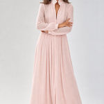 Cleo Cotton Linen Maxi Dress — Pink, studio product shot