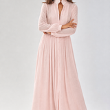 Cleo Cotton Linen Maxi Dress — Pink, studio product shot