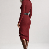 Linnea Knitted Midi Dress — Maroon, jcrew product shot