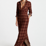 Estelle Plaid Maxi Dress — Red, jcrew product shot