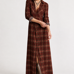 Estelle Plaid Maxi Dress — Red, jcrew product shot