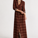 Estelle Plaid Maxi Dress — Red, jcrew product shot