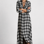 Estelle Plaid Maxi Dress — White, jcrew product shot