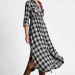Estelle Plaid Maxi Dress — White, jcrew product shot