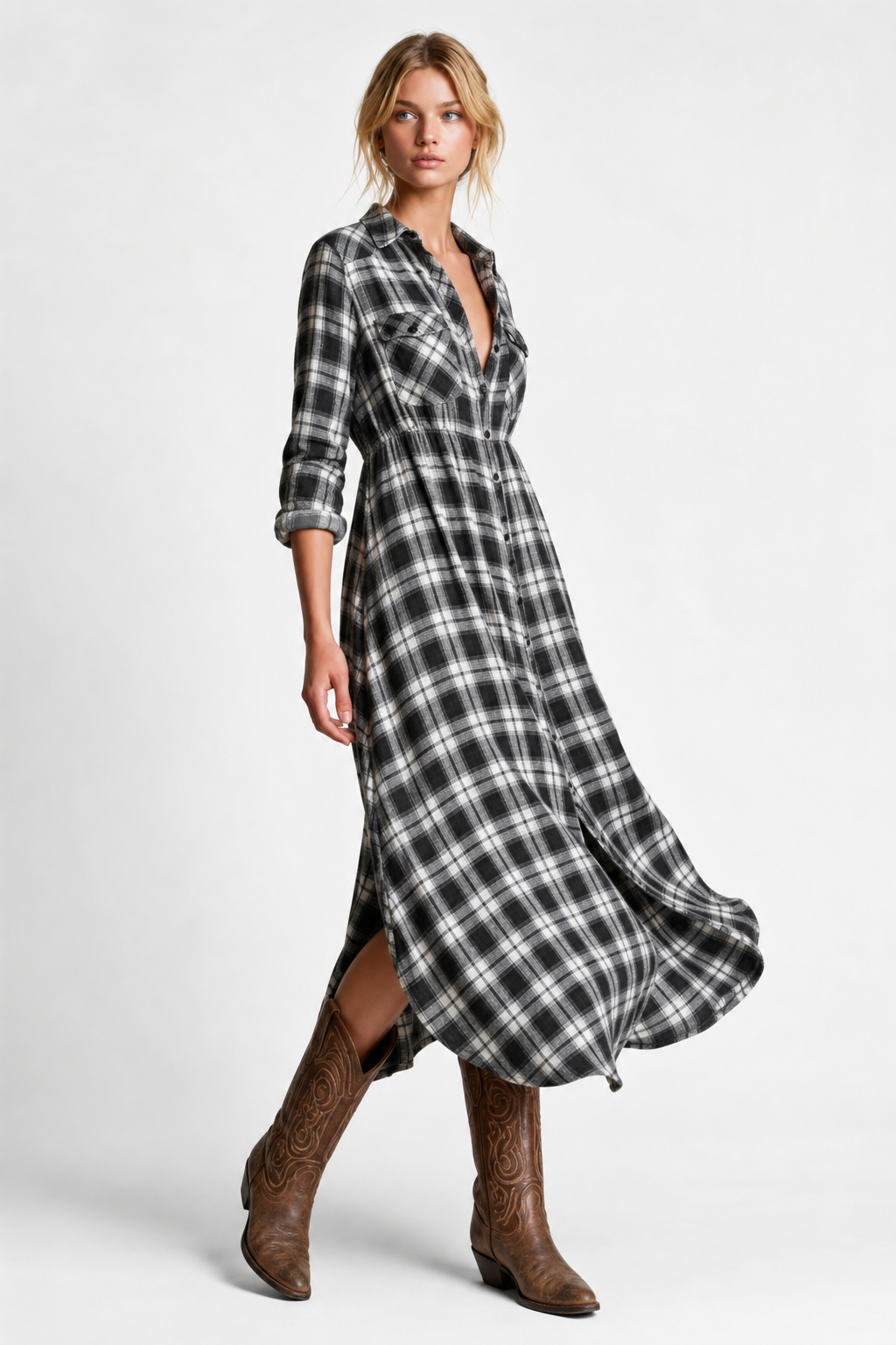 Estelle Plaid Maxi Dress — White, jcrew product shot
