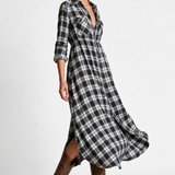 Estelle Plaid Maxi Dress — White, jcrew product shot
