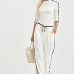 Camille Relaxed Two-Piece Set — White, studio product shot