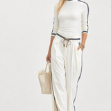 Camille Relaxed Two-Piece Set — White, studio product shot