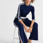 Camille Relaxed Two-Piece Set — Navy, studio product shot