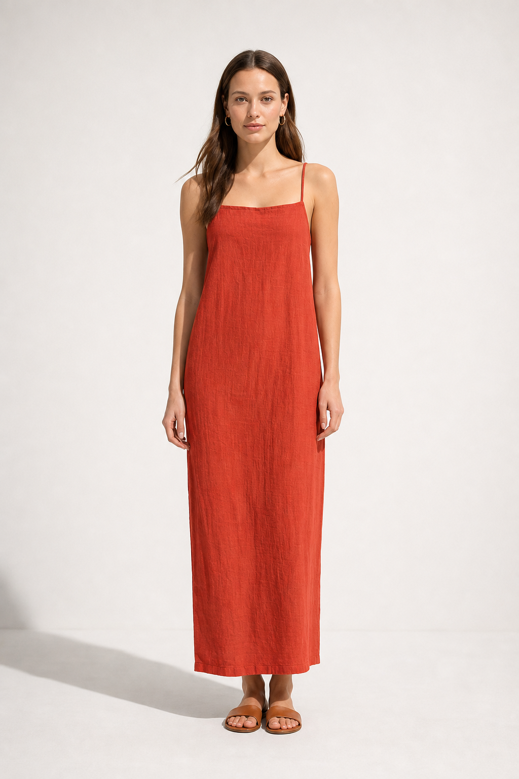 Coralie Maxi Dress — Orange, studio product shot