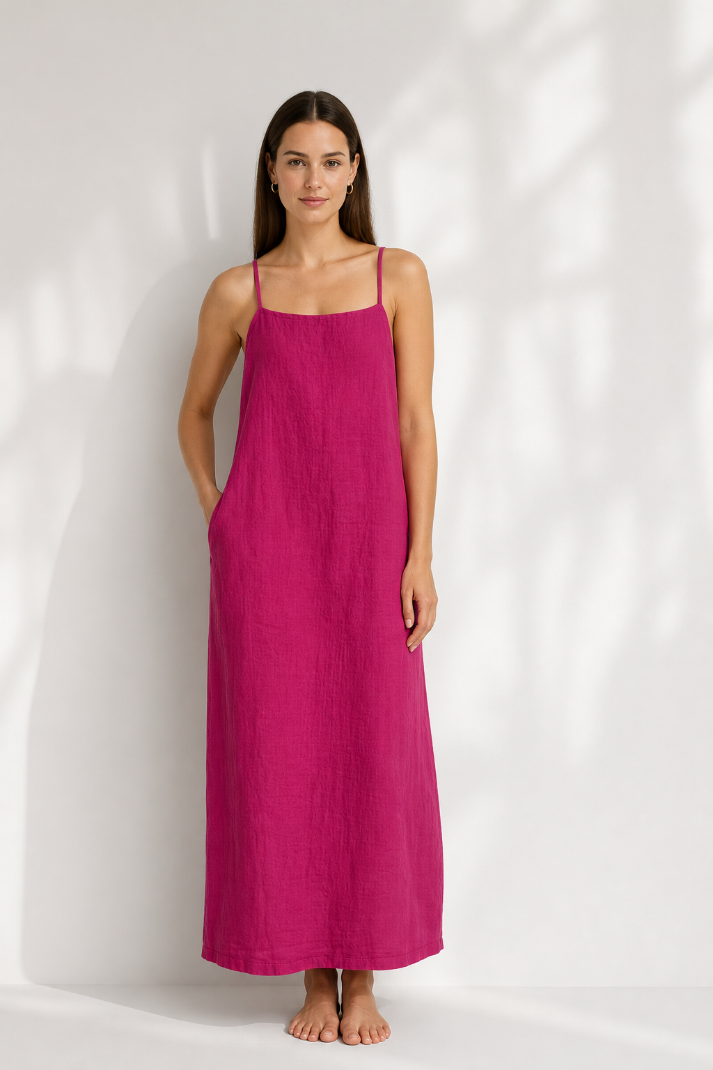 Coralie Maxi Dress — PInk, studio product shot