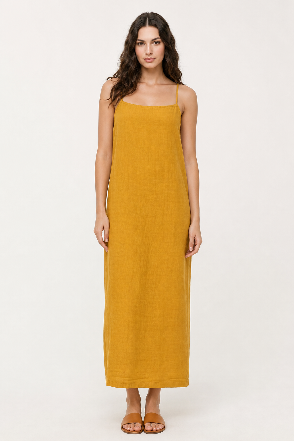 Coralie Maxi Dress — Yellow, studio product shot