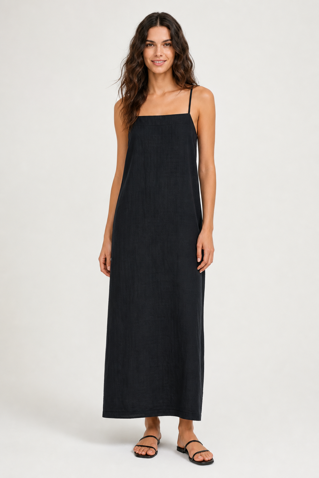 Coralie Maxi Dress — Black, studio product shot