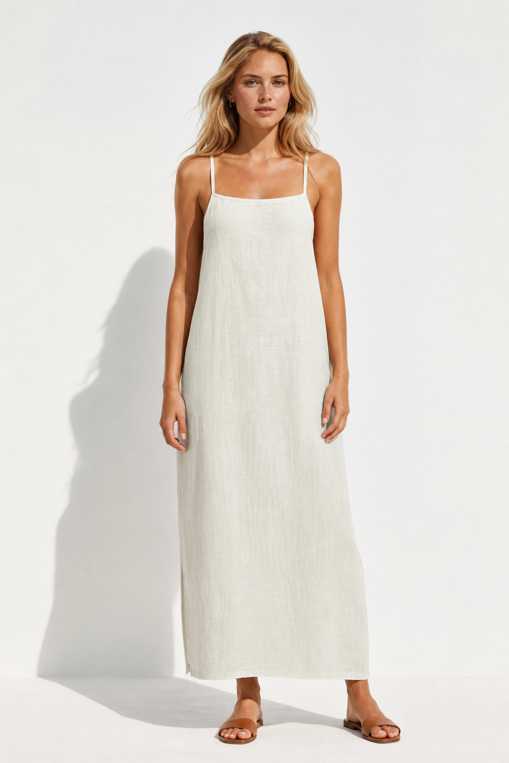 Coralie Maxi Dress — White, studio product shot
