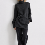 Mira Suede Turtleneck Mini — Black, jcrew product shot