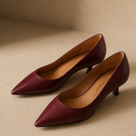 Cassis Italian Leather Kitten Heel — Maroon, banana_republic product shot