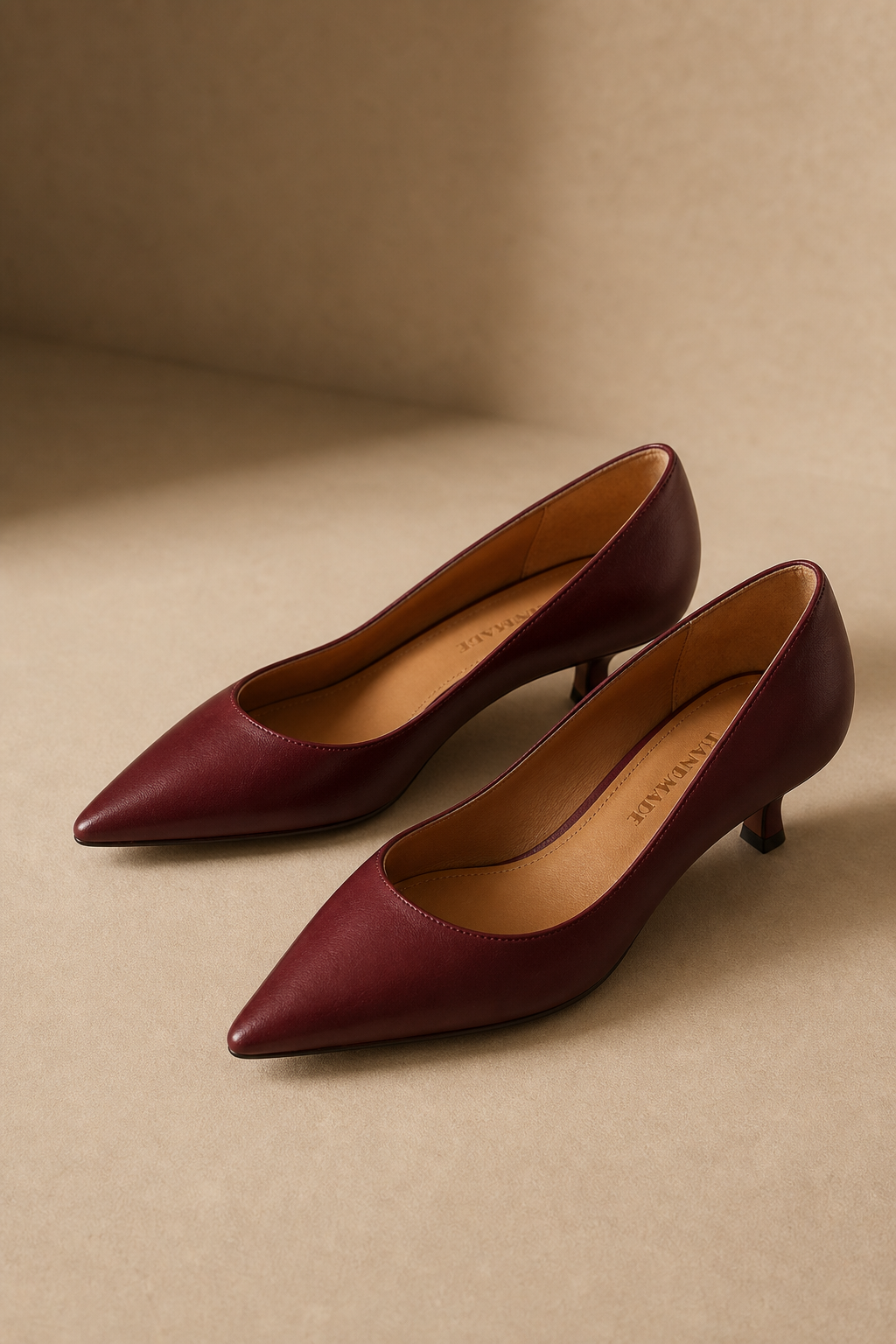 Cassis Italian Leather Kitten Heel — Maroon, banana_republic product shot
