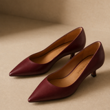 Cassis Italian Leather Kitten Heel — Maroon, banana_republic product shot