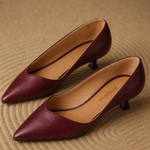 Cassis Italian Leather Kitten Heel — Maroon, banana_republic product shot