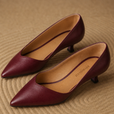 Cassis Italian Leather Kitten Heel — Maroon, banana_republic product shot