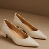 Cassis Italian Leather Kitten Heel — Beige, banana_republic product shot