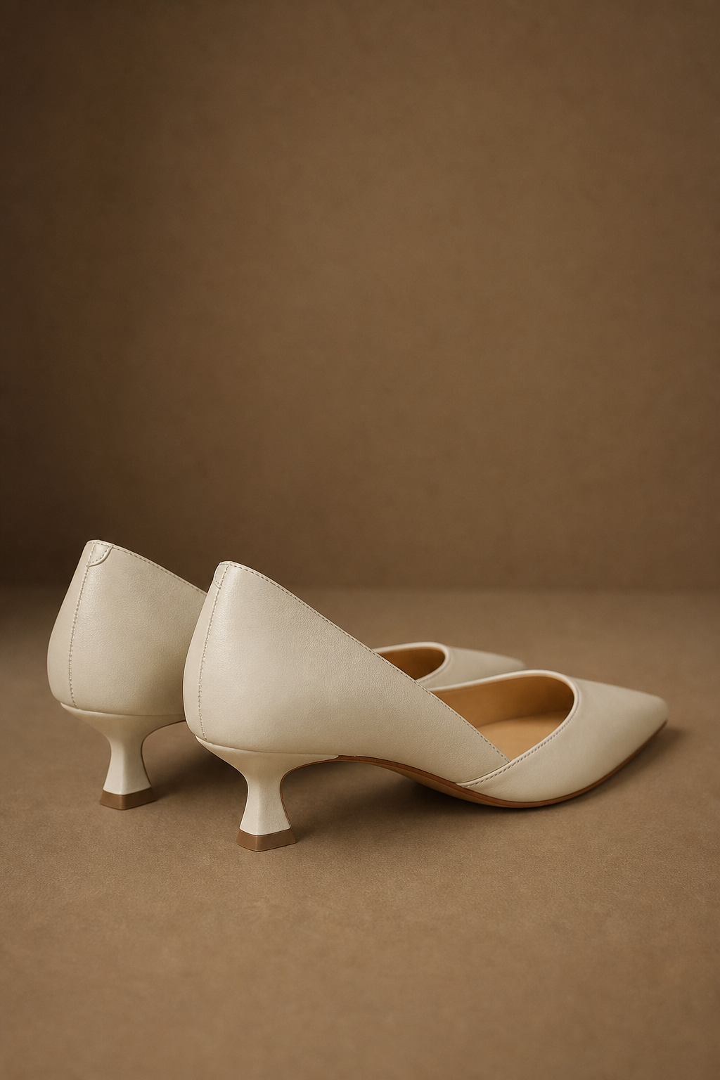 Cassis Italian Leather Kitten Heel — Beige, banana_republic product shot