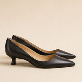 Cassis Italian Leather Kitten Heel — Black, banana_republic product shot