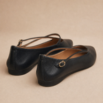 Cala Italian Leather Cross-Strap Pointed Flat — Black, banana_republic product shot