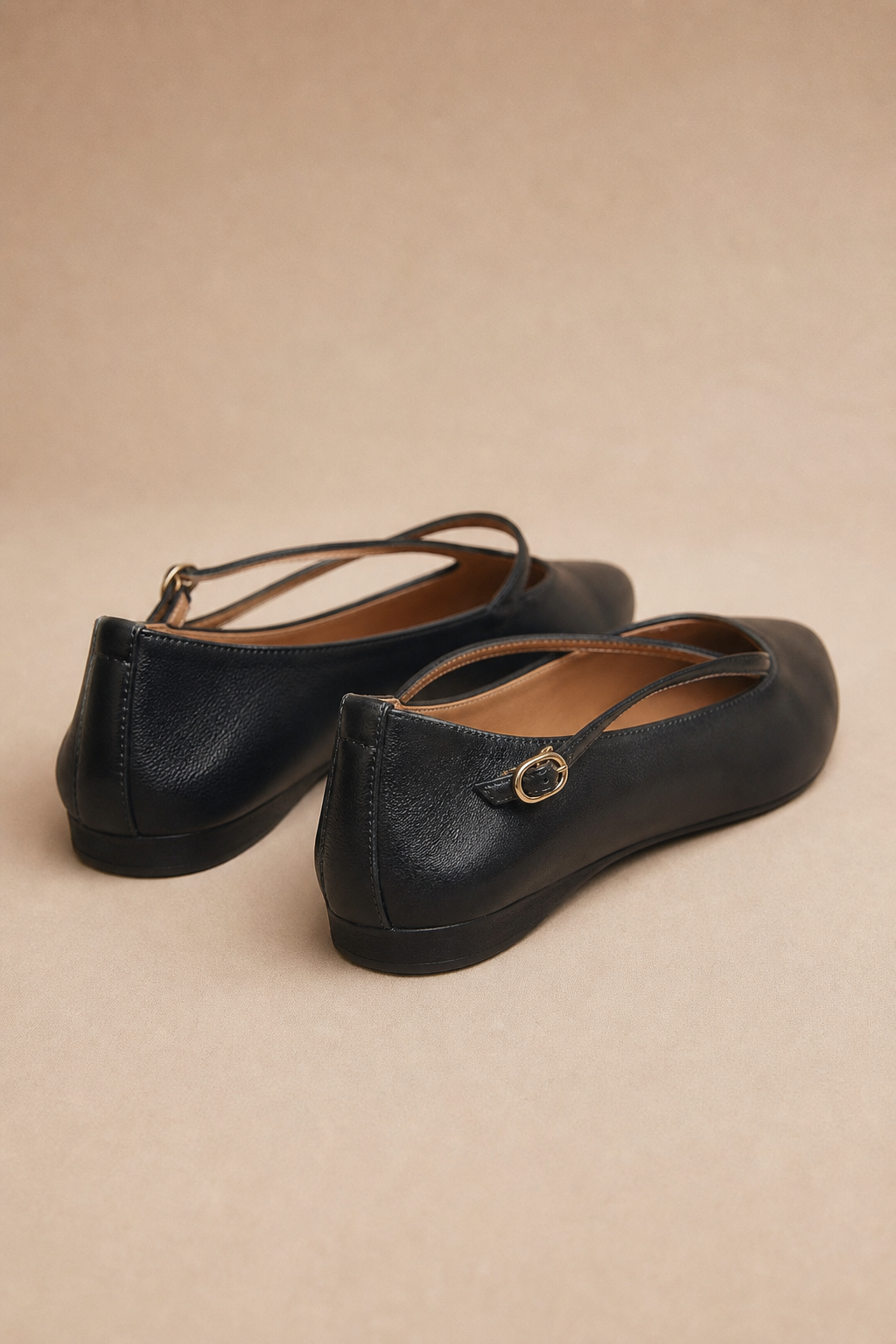 Cala Italian Leather Cross-Strap Pointed Flat — Black, banana_republic product shot