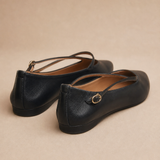 Cala Italian Leather Cross-Strap Pointed Flat — Black, banana_republic product shot