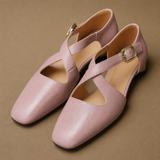 Ravello Italian Leather Cross-Strap Heel — Pink, banana_republic product shot