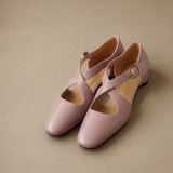 Ravello Italian Leather Cross-Strap Heel — Pink, banana_republic product shot
