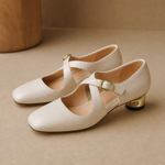 Ravello Italian Leather Cross-Strap Heel — Beige, banana_republic product shot