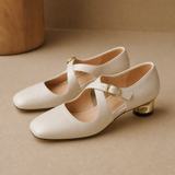 Ravello Italian Leather Cross-Strap Heel — Beige, banana_republic product shot