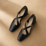 Ravello Italian Leather Cross-Strap Heel — Black, banana_republic product shot