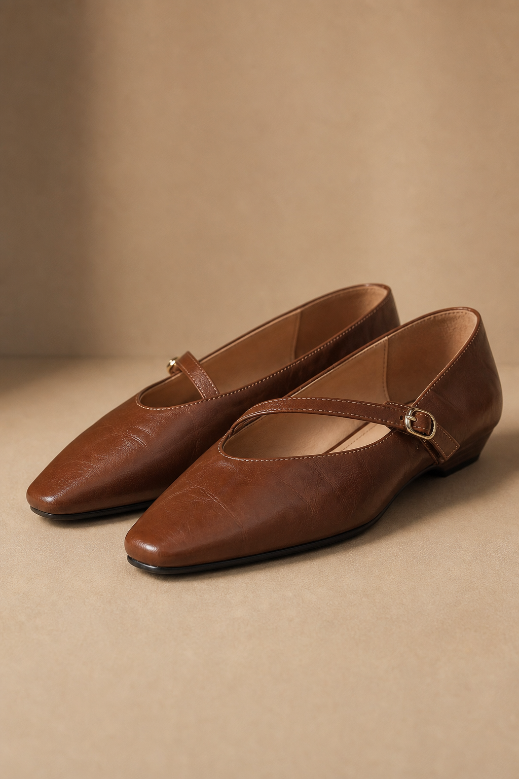 Amalfi Italian Leather Mary Jane Pump — Brown, banana_republic product shot