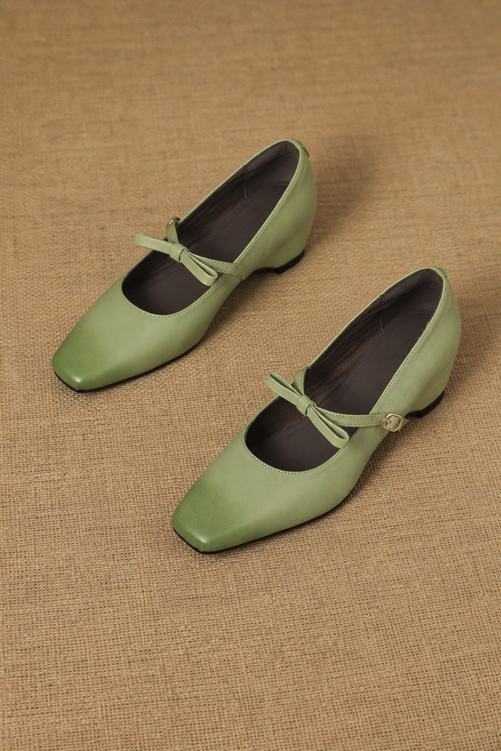 Rosalie Italian leather Bow-Tie Mary Jane Pump — Green, banana_republic product shot
