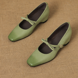 Rosalie Italian leather Bow-Tie Mary Jane Pump — Green, banana_republic product shot
