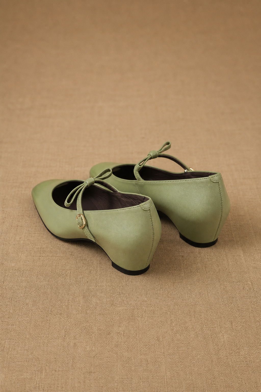Rosalie Italian leather Bow-Tie Mary Jane Pump — Green, banana_republic product shot