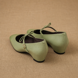 Rosalie Italian leather Bow-Tie Mary Jane Pump — Green, banana_republic product shot