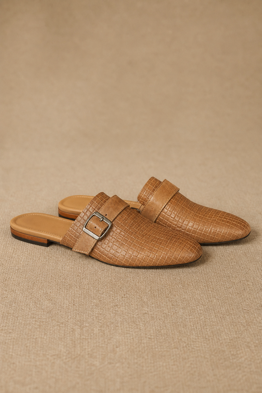Liora Woven Buckle Mule — Brown, banana_republic product shot