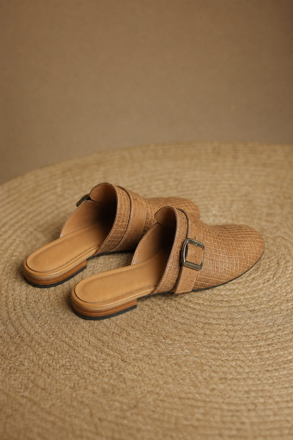 Liora Woven Buckle Mule — Brown, banana_republic product shot