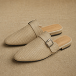 Liora Woven Buckle Mule — Beige, banana_republic product shot