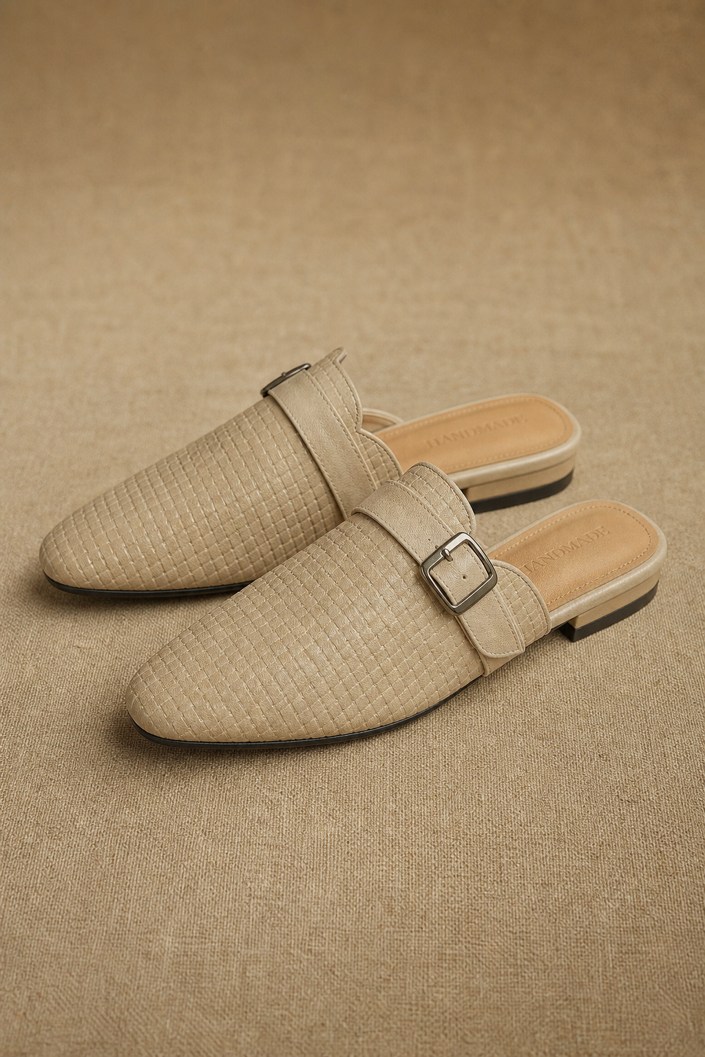 Liora Woven Buckle Mule — Beige, banana_republic product shot