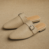 Liora Woven Buckle Mule — Beige, banana_republic product shot