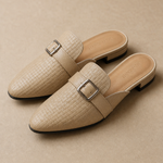 Liora Woven Buckle Mule — Beige, banana_republic product shot