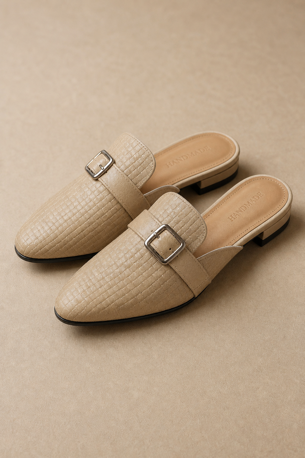 Liora Woven Buckle Mule — Beige, banana_republic product shot