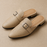 Liora Woven Buckle Mule — Beige, banana_republic product shot