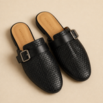 Liora Woven Buckle Mule — Black, banana_republic product shot