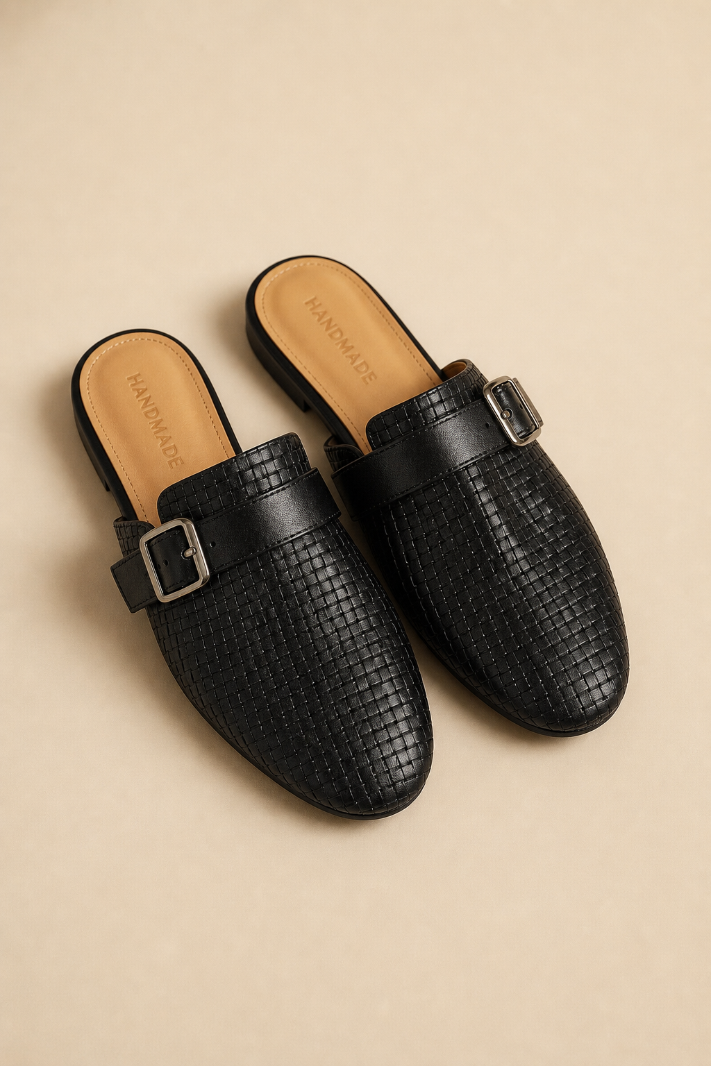 Liora Woven Buckle Mule — Black, banana_republic product shot